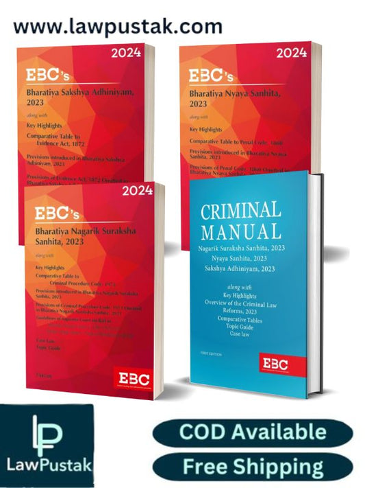 New Criminal Laws Combo of BNS , BNSS , BSA and Criminal Manual-New Criminal Major Acts-Latest 2024 Edition-Eastern Book Company