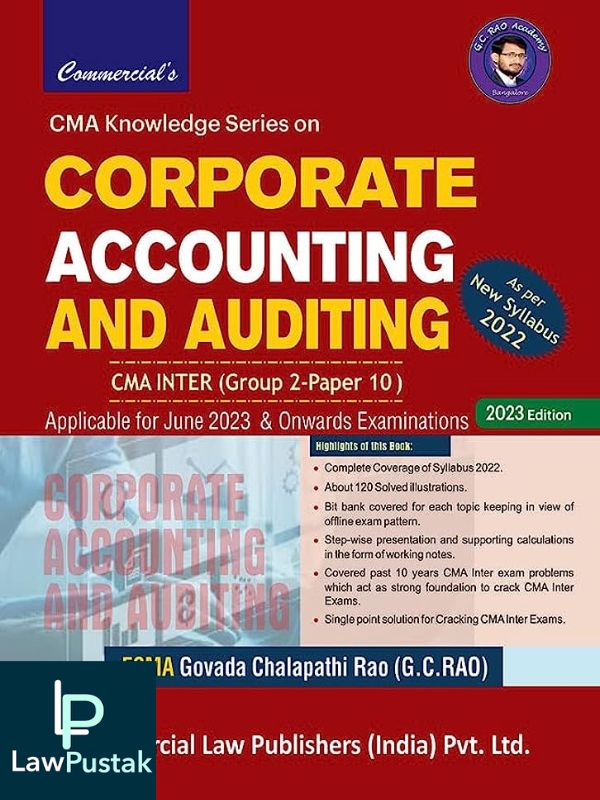 Corporate Accounting And Auditing (CMA Inter G -2 Paper- 10) by G.C. Rao-Commercial