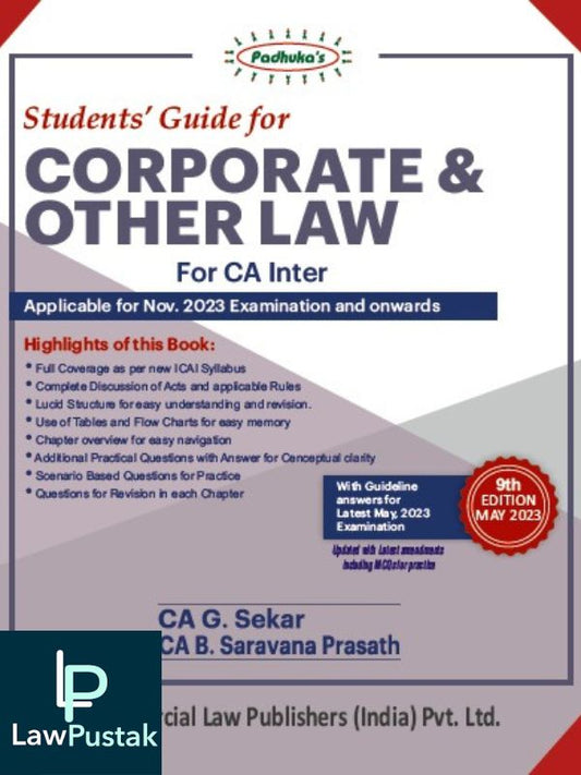 Padhuka's Students Guide for Corporate and Other Law (9th Edition May 2023)-Lawpustak