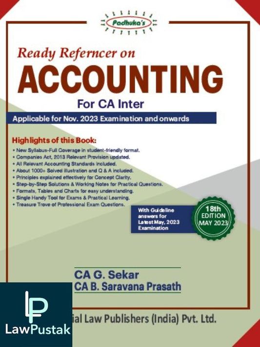 Padhuka’s Ready Referencer on ACCOUNTING (18th Edition May 2023)-Lawpustak