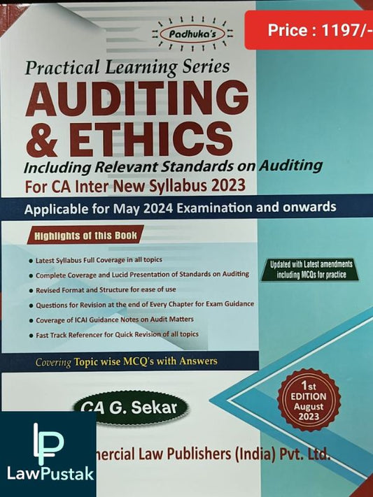 CA Inter Padhuka New Scheme Practical Learning Series Audit And Ethics By CA G Sekar-Commercial