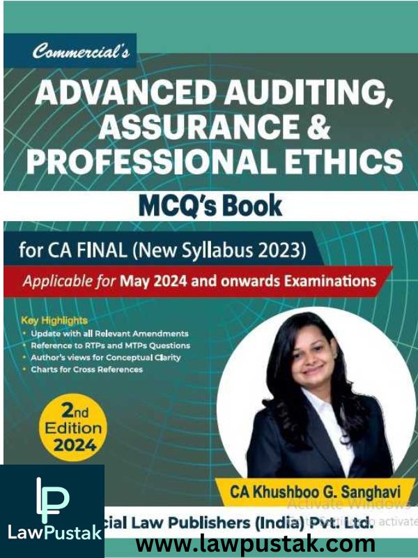 Advanced Auditing, Assurance and Professional Ethics MCQ's Book for CA Final New Syllabus 2023 By CA Khushboo Girish Sanghavi-Commercial's