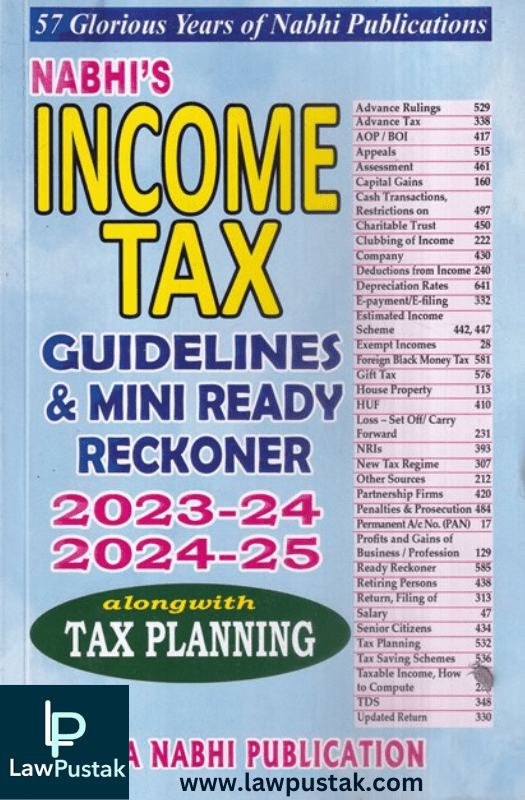 Nabhi's Income Tax Guidelines & Mini Ready Reckoner 2023-24 & 2024-25 alongwith Tax Planning