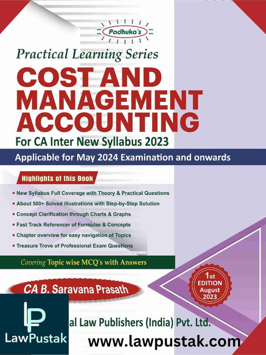 Practical Learning Series Cost and Management Accounting for CA Inter New Syllabus 2023-CA B. Saravana Prasath-Commercial's