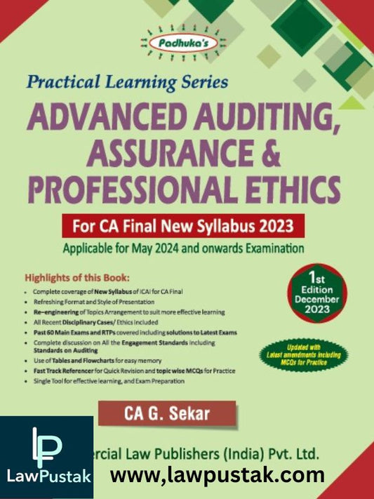 Practical Learning Series Advanced Auditing, Assurance and Professional Ethics CA Final New Syllabus 2023 by G. Sekar-1st Edition Dec 2023-Commercial's