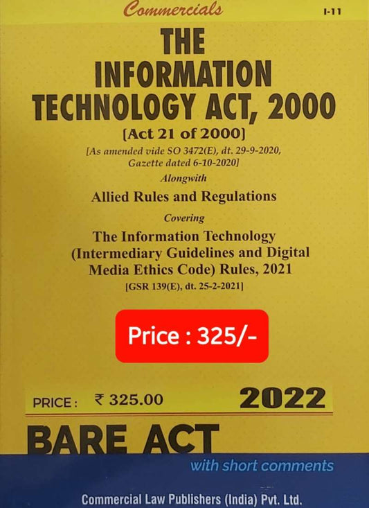 Commercial Law Publisher's The Information Technology Act, 2000 Bareact