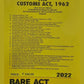 Commercial Law Publisher's Thr Customs Act, 1962 Bareact Edition 2022