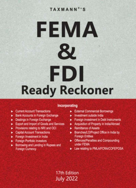 Taxmann's FEMA & FDI Ready Reckoner 17th Edition 2022