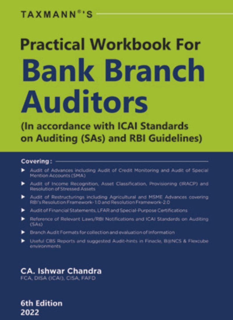 Taxmann's Practical Workbook For Bank Branch Auditors by Ishwar Chandra 6th Edition 2022